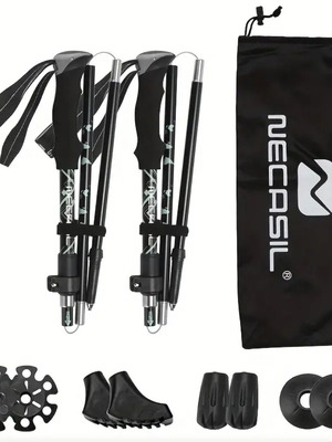 Aluminum detachable hiking poles set of 2, new, red