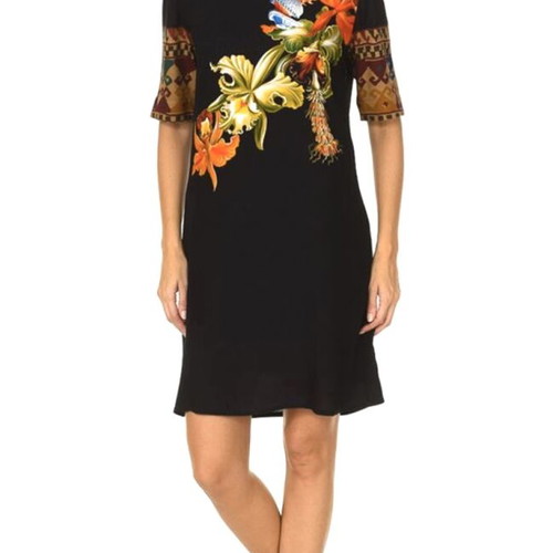 Desigual Lacroix Visegrád Mini Dress like new, black with floral print