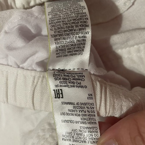 Marks & Spencer Plus Size White Linen Trousers like new, size 18