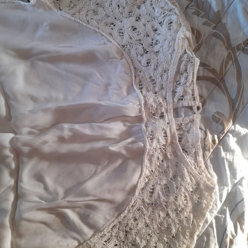 White blouse with lace for girl 9-10 years