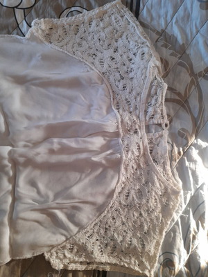 White blouse with lace for girl 9-10 years