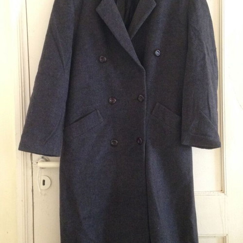 Long wool cashmere coat size 36 Greek tailoring used, gray