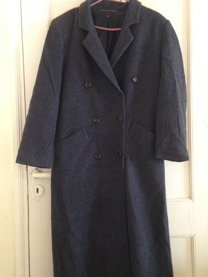Long wool cashmere coat size 36 Greek tailoring used, gray