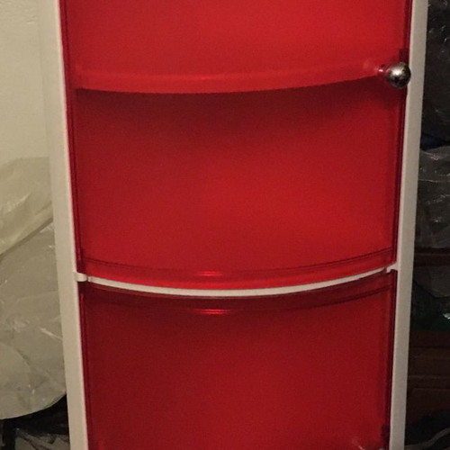Plastic corner bathroom cabinet red new