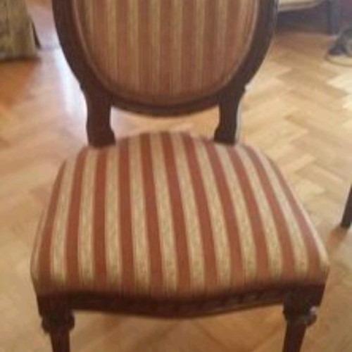 Handmade walnut wood dining set used with 6 carved chairs