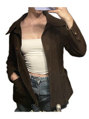 Vintage Salon Vert Brown Corduroy Jacket like new, 70s-80s