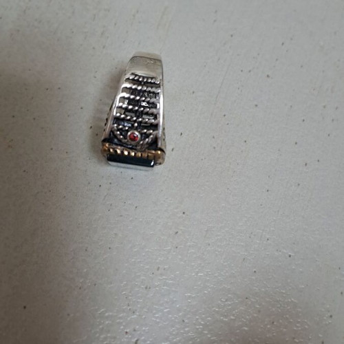Silver ring with green stone new