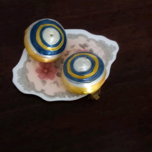Earrings like new, blue and gold