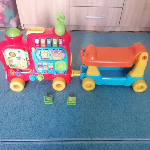 Musical train like new with box and blocks