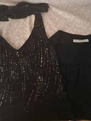 Zara βραδινό σετ με τοπ παγιέτες και φούστα σε γραμμή άλφα, σαν καινούργιο, μέγεθος S-M
