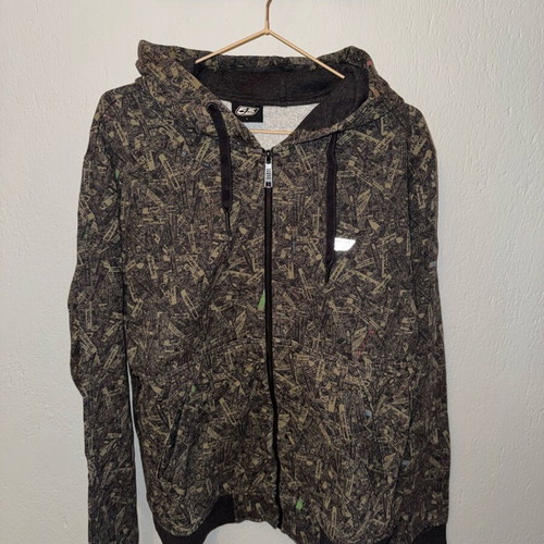 Diesel hoodie used, dark gray with zipper and designs, size L