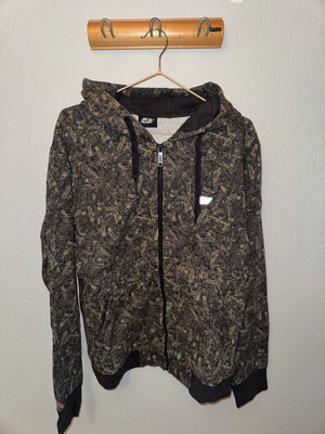 Diesel hoodie used, dark gray with zipper and designs, size L