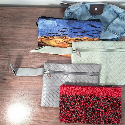 Set of 6 Pouches in Various Designs, Like New