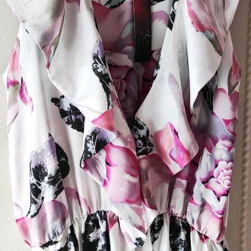 Maxi dress Seva new, medium, white pink