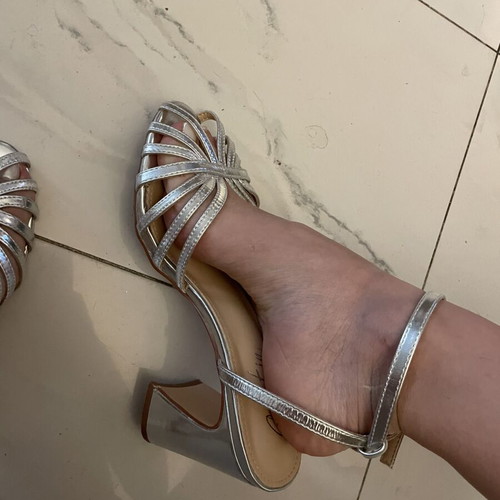 Silver sandals like new, size 38