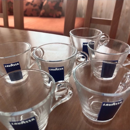 Lavazza Glass Coffee Cups Set of 6 New