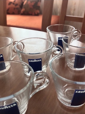 Σετ 6 νέων γυάλινων φλιτζανιών καφέ Lavazza