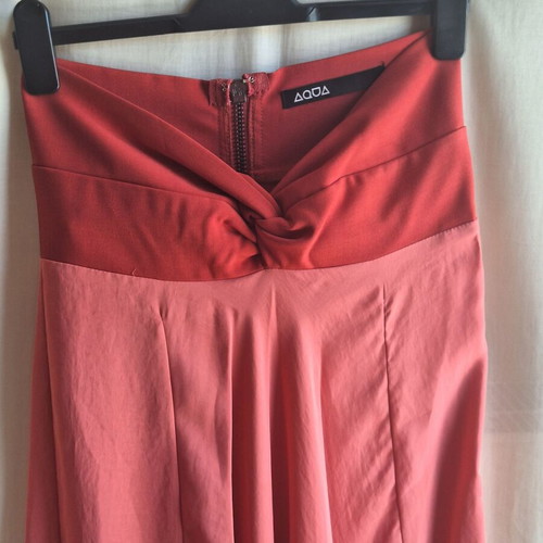 Aqua Colorblock Strapless Maxi Dress Coral Red Size S like new