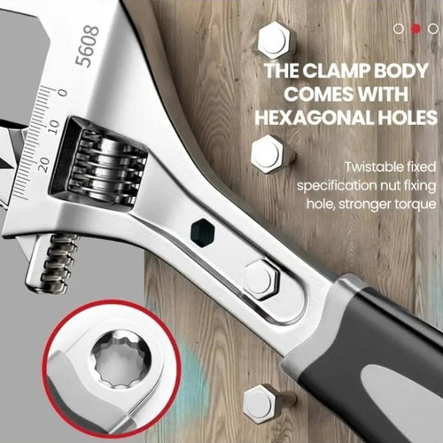 Adjustable French wrench new with anti-slip handle