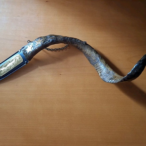Cretan handmade knife with natural horn handle like new