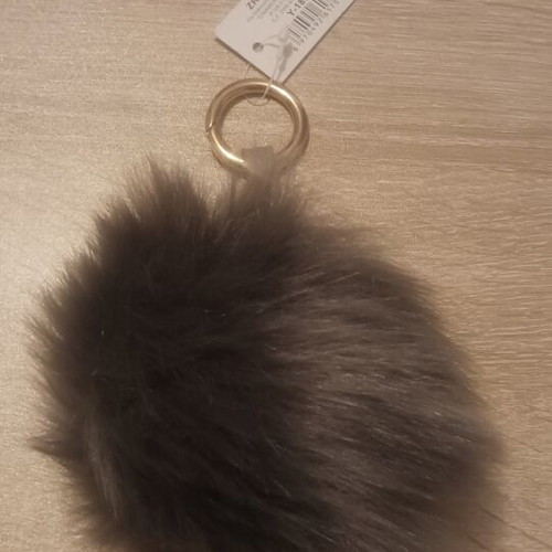 Bag or keychain charm new, gray color