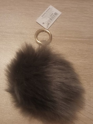 Bag or keychain charm new, gray color