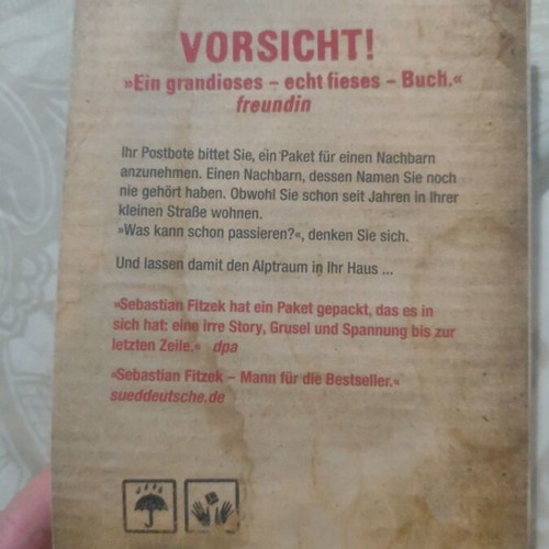 Das Paket Sebastian Fitzek book like new, German