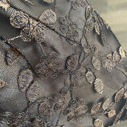 Makis Tselios Vintage Cocktail Dress XS, brown and gold lace