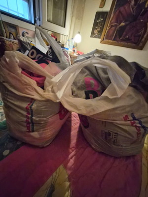 Clothes used, two bags with various sizes