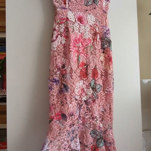 Lace dress with flowers size S new, multicolor