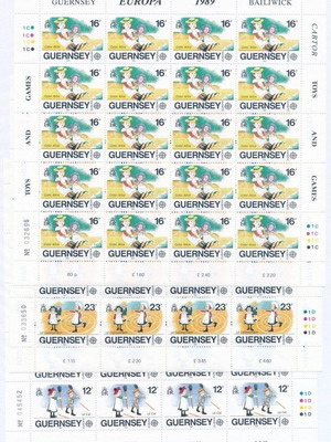 Σετ γραμματοσήμων Guernsey 1989 Europa CEPT σε πλήρη φύλλα καινούργιο
