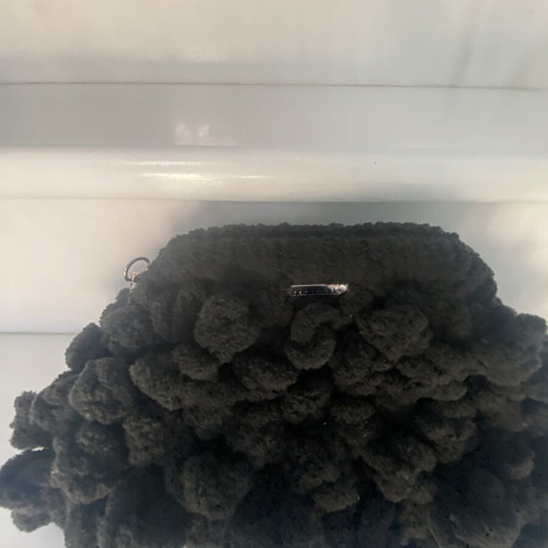 Puffy Pop Corn Handmade Bag Like New, Black, Medium Size