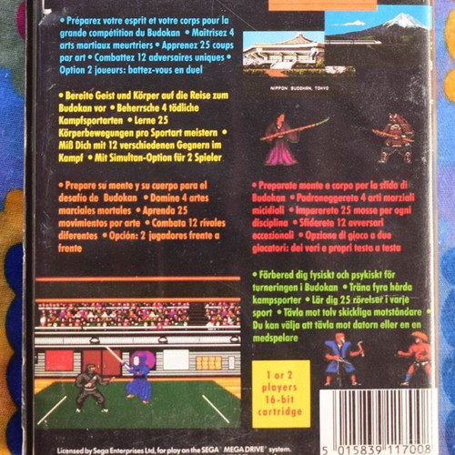Budokan: The Martial Spirit Sega Mega Drive game used