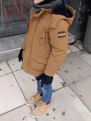 Parka unisex used, brown, for 8 years old