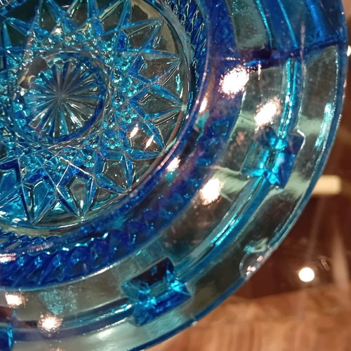 Art Deco glass ashtrays set used, retro 1920-1930