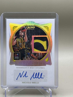 Nicolo Melli Crown Royale EuroLeague card with patch and autograph like new