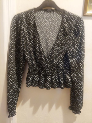 Bershka Draped Polka Dot Women's Blouse refurbished, XS