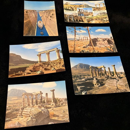 Set of 6 vintage postcards Isthmus and Ancient Corinth 1988 like new