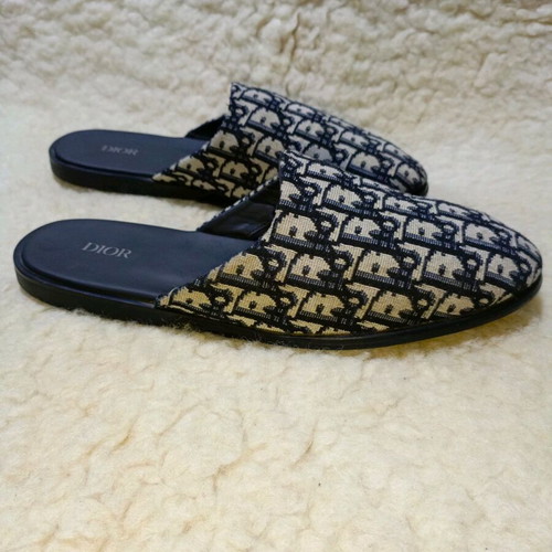 Christian Dior Indior Mule Slipper beige and black Dior Oblique Jacquard size 45 like new
