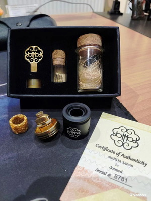 DotRDA 24mm από Dotmod μεταχειρισμένο με 24k επιχρυσωμένο deck και resin drip tip