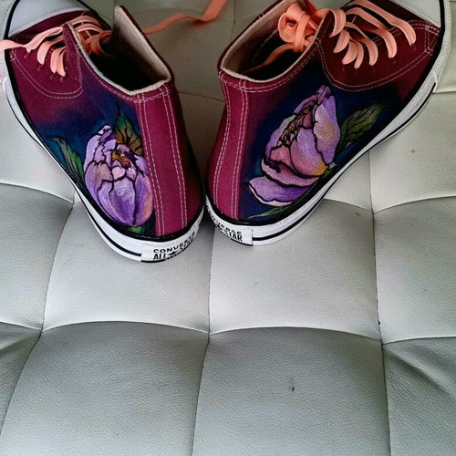 Converse All Star Renew sneakers new, hand-painted, sporty, size 38, purple