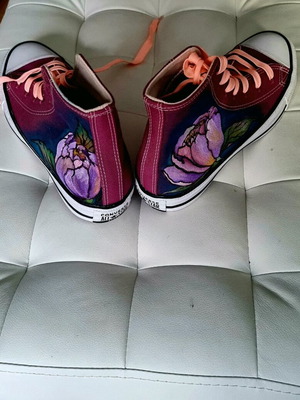 Converse All Star Renew sneakers new, hand-painted, sporty, size 38, purple