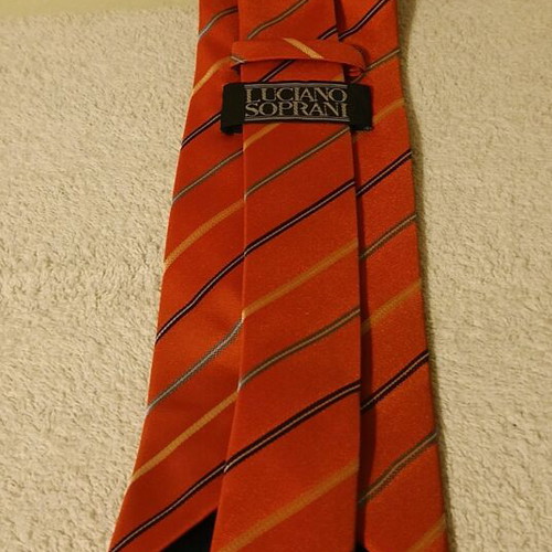Luciano Soprani men's tie new, orange striped