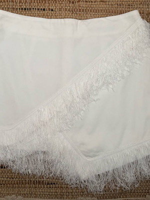 White mini skirt Desiree used with fringes size M