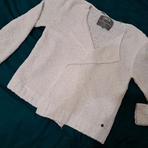 Cecil women's knitted cardigan like new, size Large, white