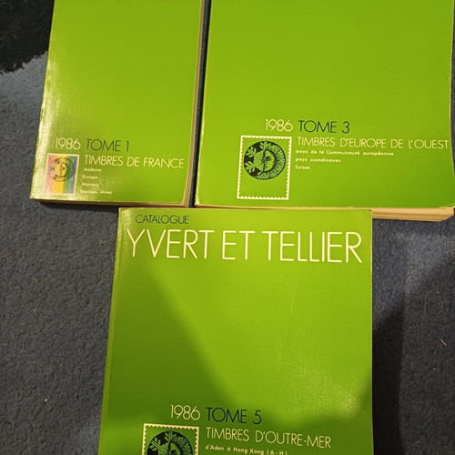 Yvert et Tellier stamp catalogs used, set of eight (1985-1992)