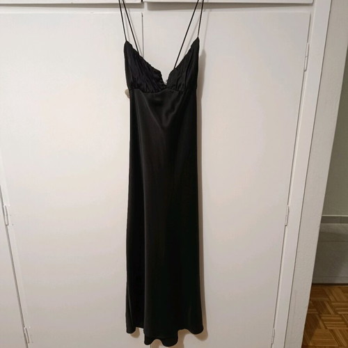 black satin dress zara Zara Black Satin Dress