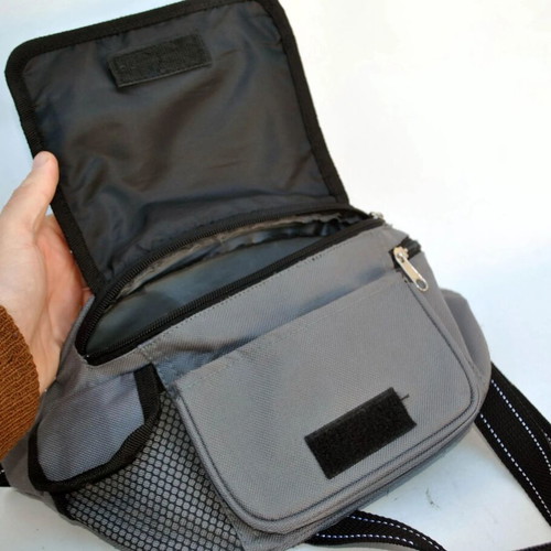 Waist Bag Used Grey and Black Nylon Polyester