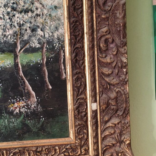 Painting used, bucolic theme, 0.75×0.60 m, oil paint
