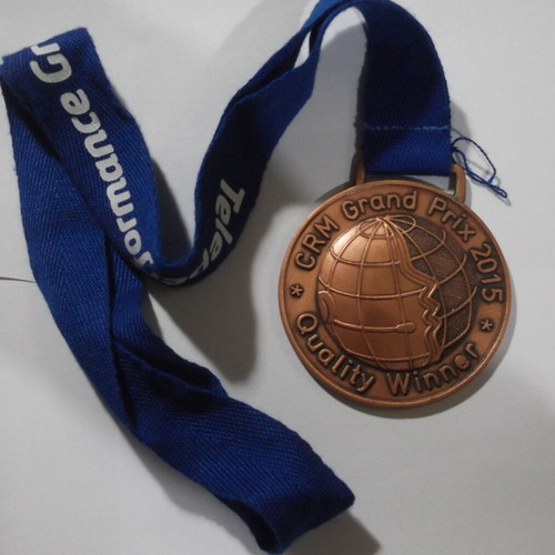 CRM Grand Prix Quality Winner 2015 Medal like new with Teleperformance Hellas ribbon